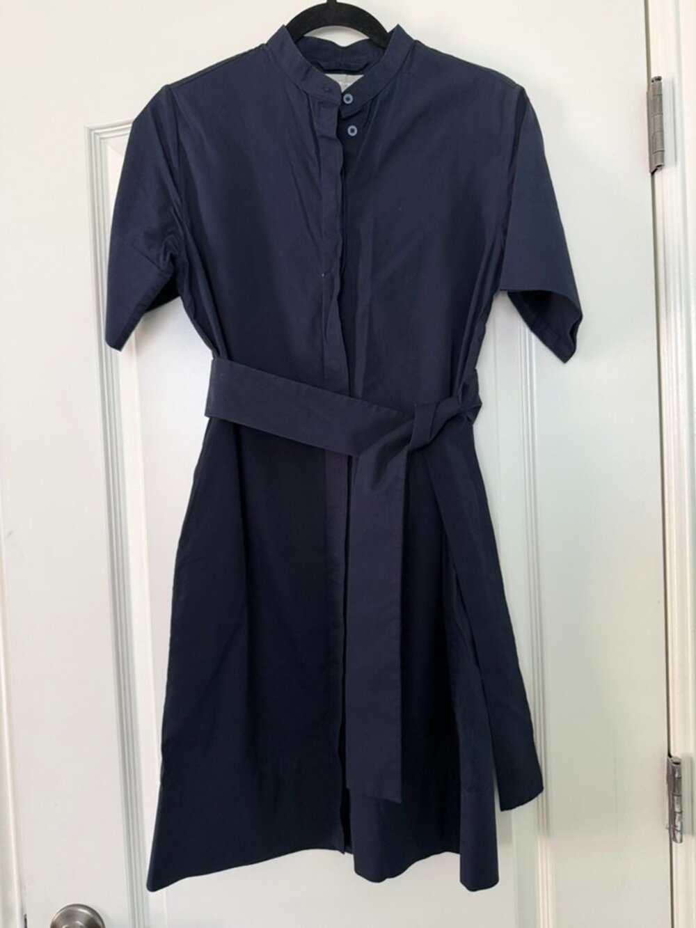 Everlane Navy Belted Button Up Utility Dress Size 0